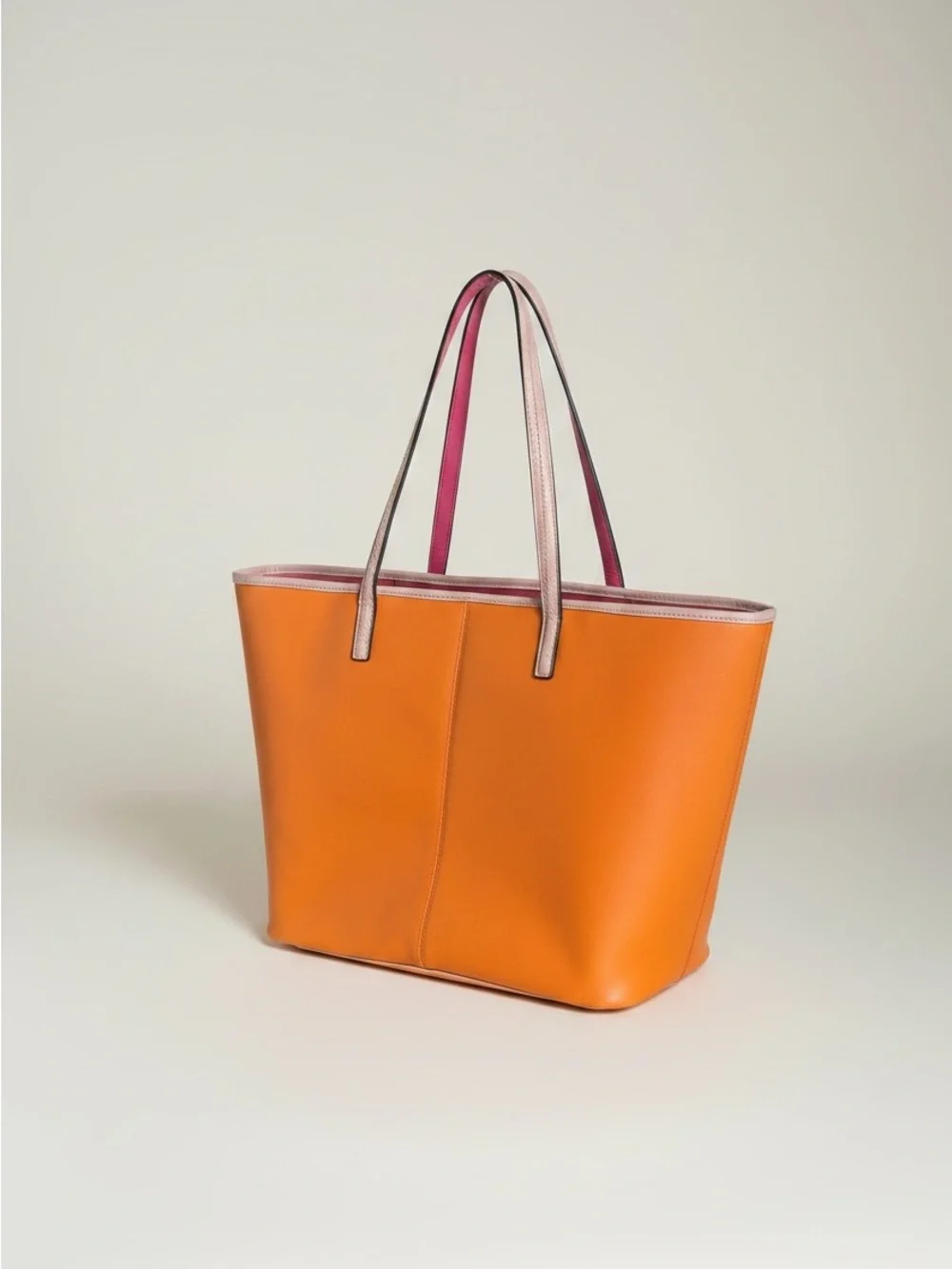 ✨ Coach Orange Crossgrain Leather Tote Pink Interior w/ Dust Bag EUC